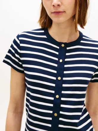 T-shirt slim à boutons