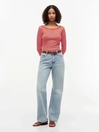 T-shirt slim à col bateau