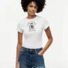 T-shirt slim fit teint en pièce avec logo Crest