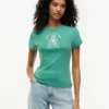 T-shirt slim fit teint en pièce avec logo Crest