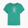 T-shirt slim fit teint en pièce avec logo Crest