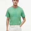 T-shirt teint en pièce avec logo feuille de laurier T-shirt teint en pièce avec logo feuille de laurier