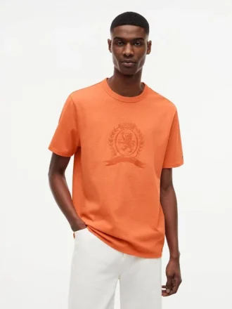 T-shirt teint en pièce avec logo feuille de laurier T-shirt teint en pièce avec logo feuille de laurier