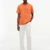 T-shirt teint en pièce avec logo feuille de laurier T-shirt teint en pièce avec logo feuille de laurier