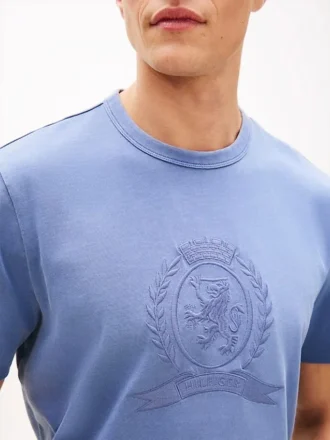 T-shirt teint en pièce avec logo feuille de laurier
