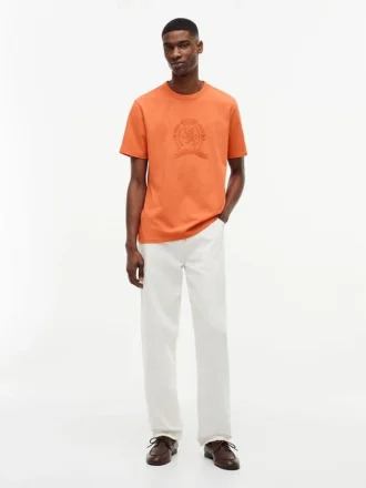 T-shirt teint en pièce avec logo feuille de laurier T-shirt teint en pièce avec logo feuille de laurier