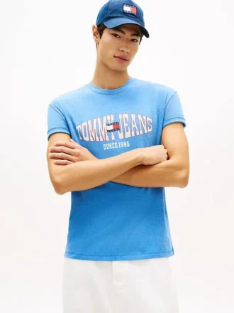 T-shirt Tommy Jeans avec logo drapeau ondulé