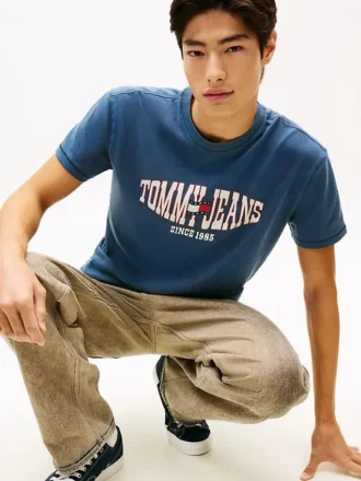 T-shirt Tommy Jeans avec logo drapeau ondulé