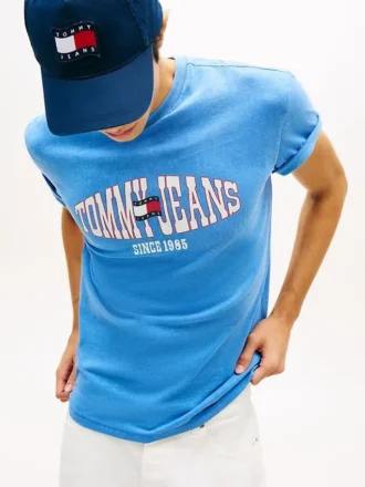 T-shirt Tommy Jeans avec logo drapeau ondulé