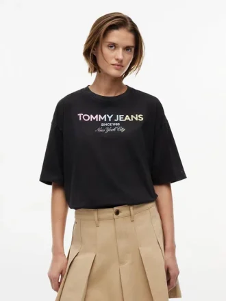 T-shirt Tommy Jeans avec logo en cristaux
