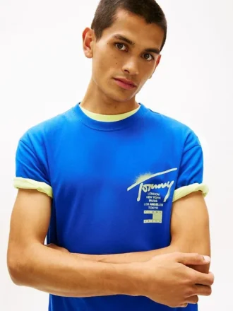 T-shirt Tommy Jeans avec logo peint à la bombe