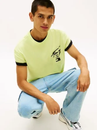 T-shirt Tommy Jeans avec logo peint à la bombe