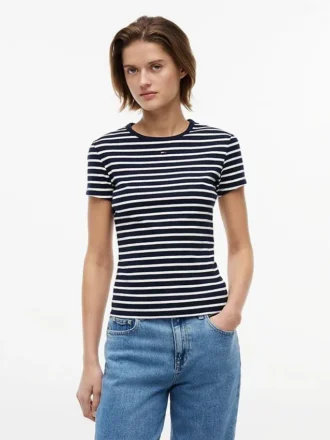 T-shirt Tommy Jeans slim stretch à côtes