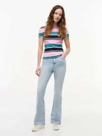 T-shirt Tommy Jeans slim stretch à côtes