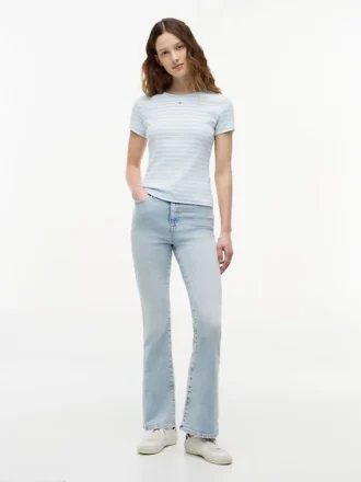 T-shirt Tommy Jeans slim stretch à côtes