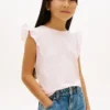 T-shirt à volants et œillets brodés pour enfant