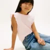 T-shirt à volants et œillets brodés pour enfant