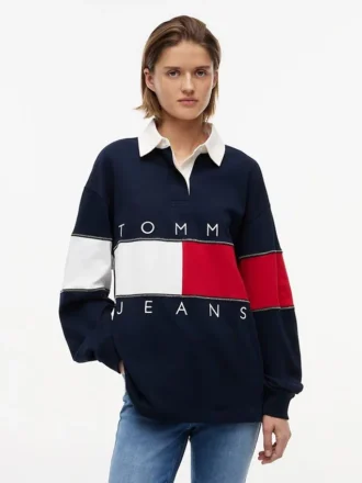 Tommy Jeans Sweat-shirt de rugby oversize