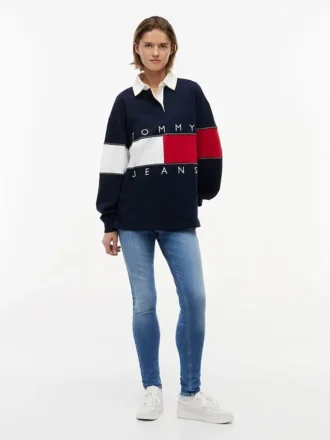 Tommy Jeans Sweat-shirt de rugby oversize