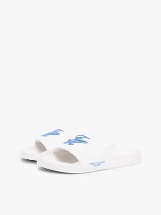 Tongs de piscine en toile avec monogramme brodé