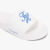 Tongs de piscine en toile avec monogramme brodé