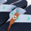 Tongs en toile monogrammée brodée