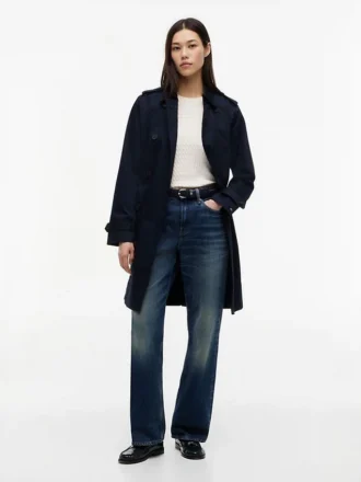 Trench-coat croisé à ceinture