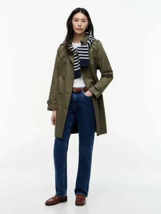 Trench-coat croisé à ceinture