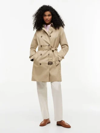 Trench-coat croisé à ceinture