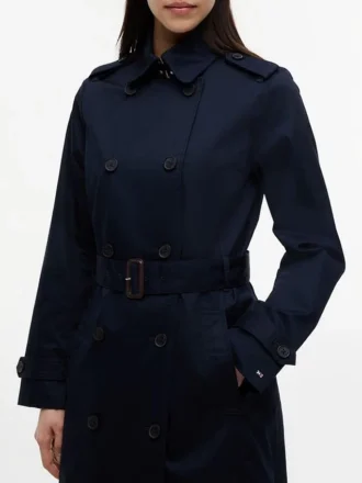 Trench-coat croisé à ceinture