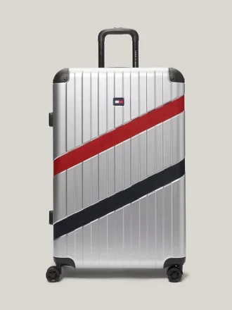 Valise à roulettes rigide rayée 28 pouces