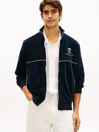 Veste de survêtement en velours à monogramme