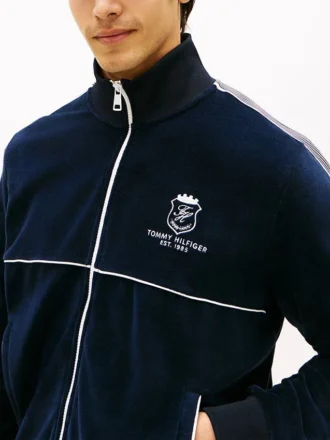 Veste de survêtement en velours à monogramme