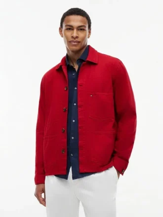 Veste de travail en denim teint en pièce Veste de travail en denim teint en pièce