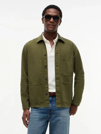 Veste de travail en denim teint en pièce Veste de travail en denim teint en pièce