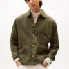 Veste de travail en denim teint en pièce Veste de travail en denim teint en pièce