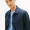 Veste de travail en denim teint en pièce Veste de travail en denim teint en pièce