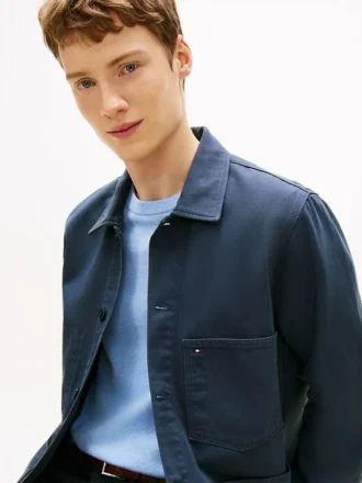 Veste de travail en denim teint en pièce