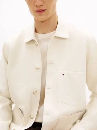 Veste de travail en denim teint en pièce Veste de travail en denim teint en pièce