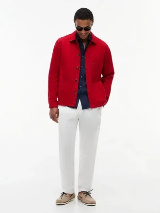 Veste de travail en denim teint en pièce Veste de travail en denim teint en pièce