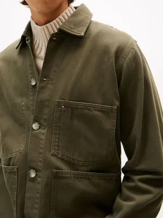 Veste de travail en denim teint en pièce