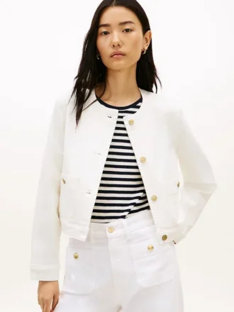 Veste en denim blanc pour femme Veste en denim blanc pour femme