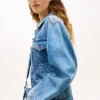 Veste en denim délavé cintrée Veste en denim délavé cintrée