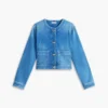 Veste en denim délavé moyen pour femme Veste en denim délavé moyen pour femme