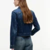 Veste en denim stretch slim fit délavage foncé Veste en denim stretch slim fit délavage foncé