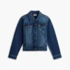 Veste en denim stretch slim fit délavage foncé Veste en denim stretch slim fit délavage foncé