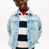 Veste en jean oversize à drapeaux ondulés pour enfant Veste en jean oversize à drapeaux ondulés pour enfant