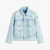 Veste en jean oversize à drapeaux ondulés pour enfant Veste en jean oversize à drapeaux ondulés pour enfant