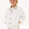 Veste en jean pour enfant avec logo drapeau Veste en jean pour enfant avec logo drapeau