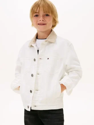 Veste en jean pour enfant avec logo drapeau